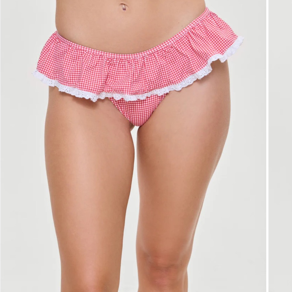 Gingham Ruffle Trim Bathing Suit BRAND NEW